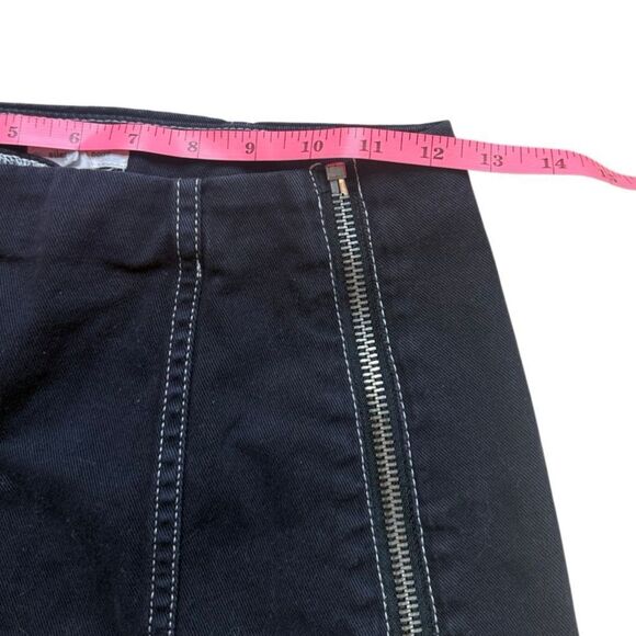 Urban Outfitters Black Contrast stitch Double Side zip Micro Mini Skirt XS - Picture 7 of 8